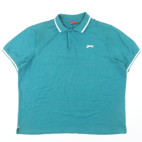 Slazenger Men's Green Polo Shirt 2XL Short Sleeve