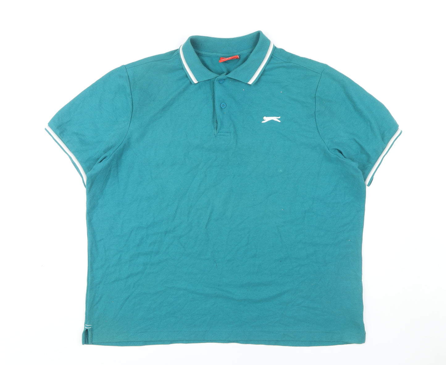 Slazenger Men's Green Polo Shirt 2XL Short Sleeve