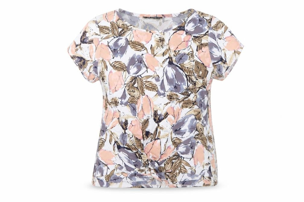 Front view of Mia Moda Women's Floral T-Shirt, size 14, Multicoloured