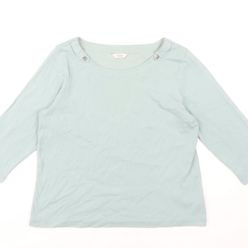 Marks and Spencer Blue 3/4 Sleeve T-Shirt UK 14