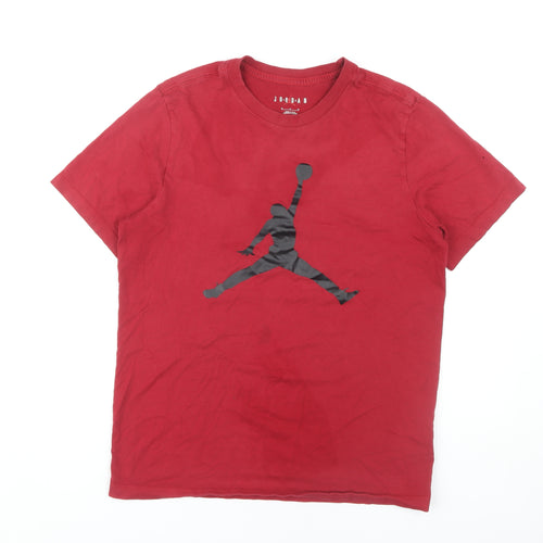 Jordan Red Graphic Print Men's M Cotton T-Shirt