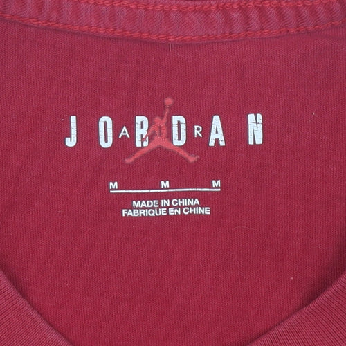 Jordan Red Graphic Print Men's M Cotton T-Shirt