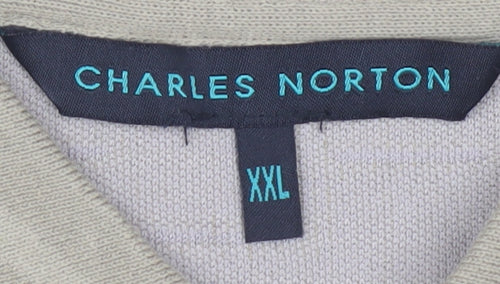 Charles Norton Men's Beige 2XL Polo Shirt Short Sleeve