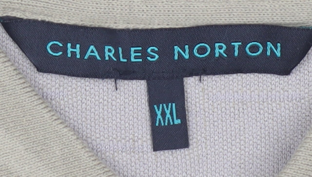 Charles Norton Men's Beige 2XL Polo Shirt Short Sleeve