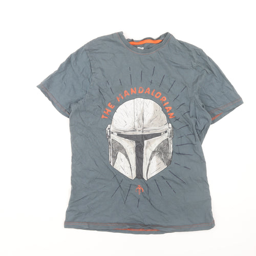 Star Wars Mandalorian Men's Grey Graphic Tee M
