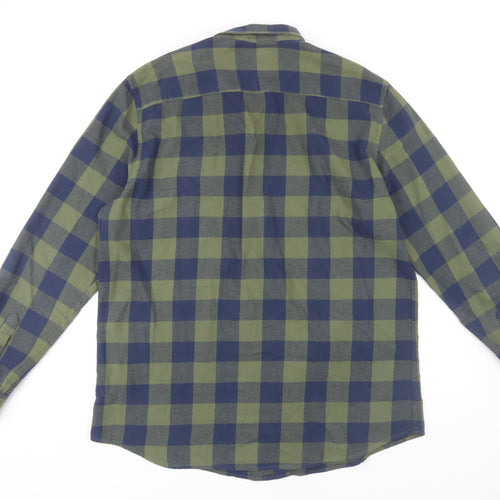 Crew Clothing Men's Green Blue Check Shirt XL Slim Fit