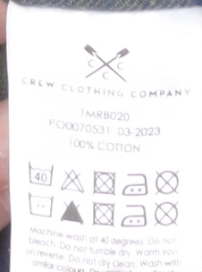 Crew Clothing Men's Green Blue Check Shirt XL Slim Fit