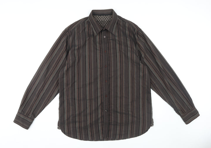 Designers at Debenhams Men's Large Brown Striped Shirt