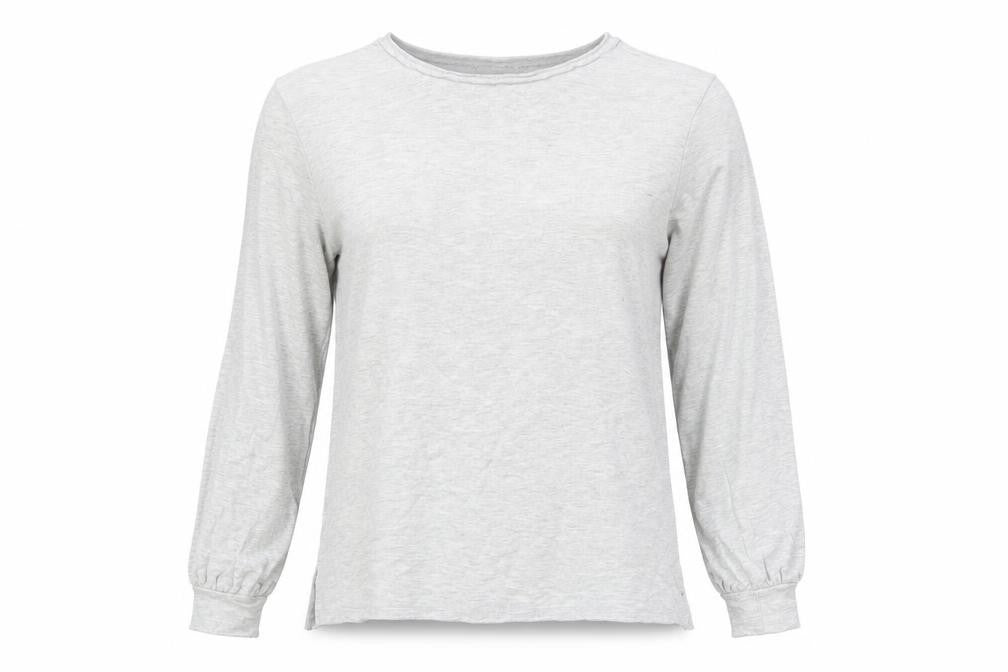 Front view of Oasis Women’s Grey Long Sleeve T-Shirt, size S