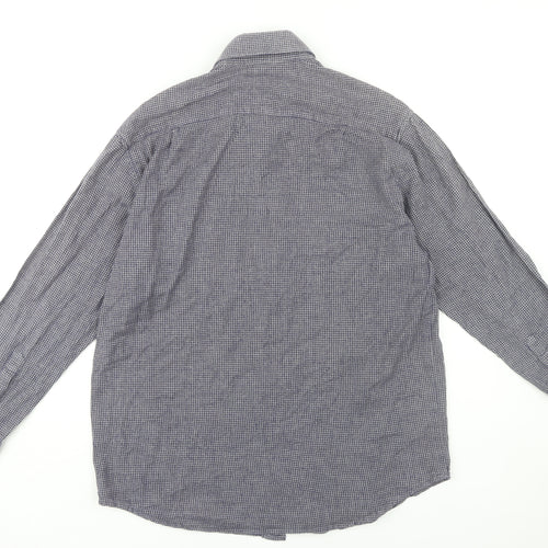 Pegasus Men's Blue Check Long Sleeve Button-Down Shirt