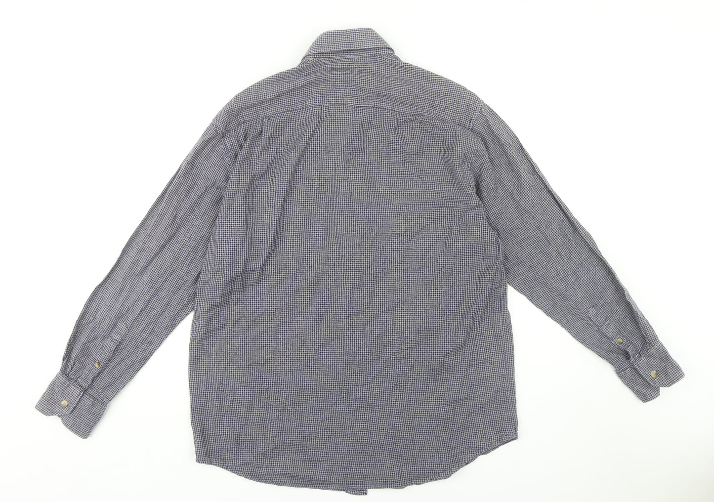 Pegasus Men's Blue Check Long Sleeve Button-Down Shirt