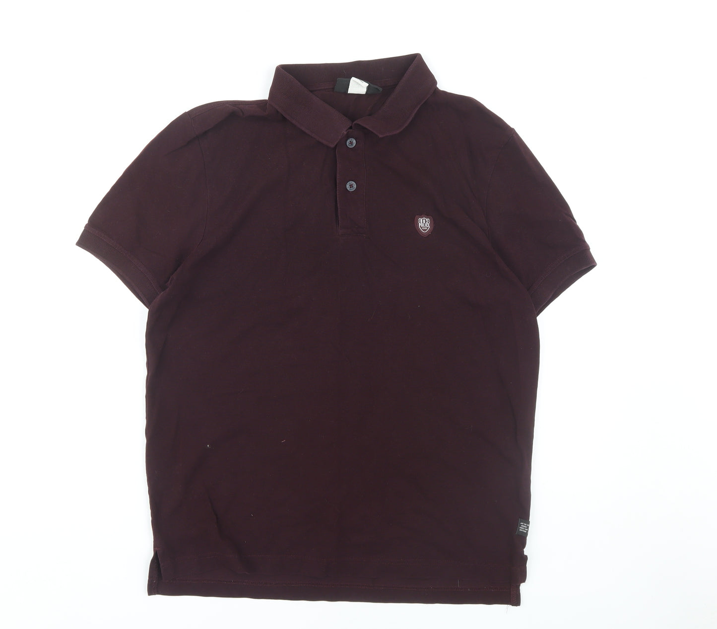 883 Police Men's Purple Polo, Large, Short Sleeve, Casual