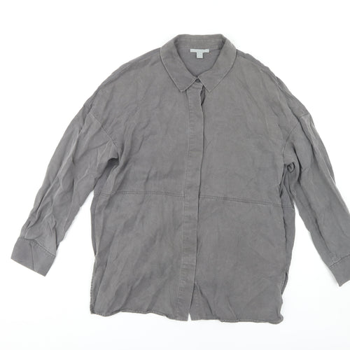 COS Women's Grey Button-Up Shirt, Size S, Regular Fit