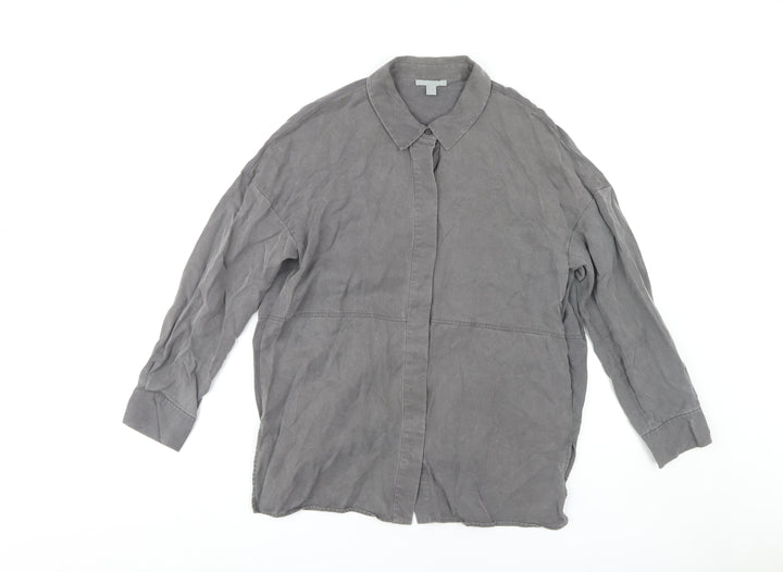 COS Women's Grey Button-Up Shirt, Size S, Regular Fit