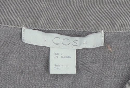 COS Women's Grey Button-Up Shirt, Size S, Regular Fit