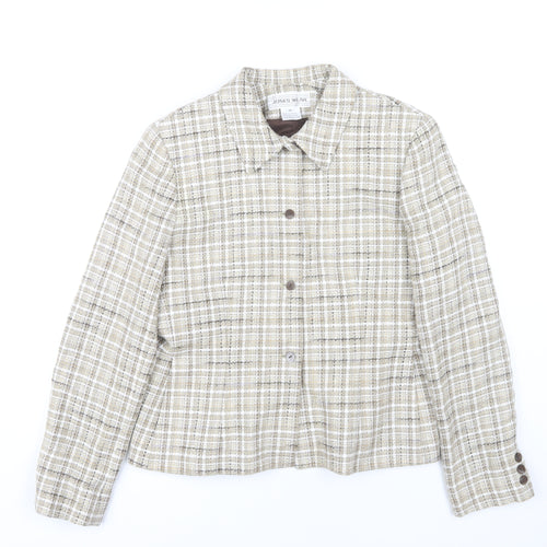 Jones Wear Women's Beige Check Tweed Jacket Size 10