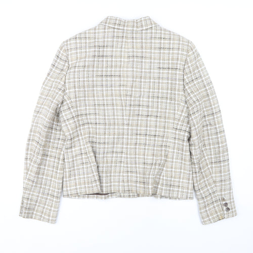 Jones Wear Women's Beige Check Tweed Jacket Size 10