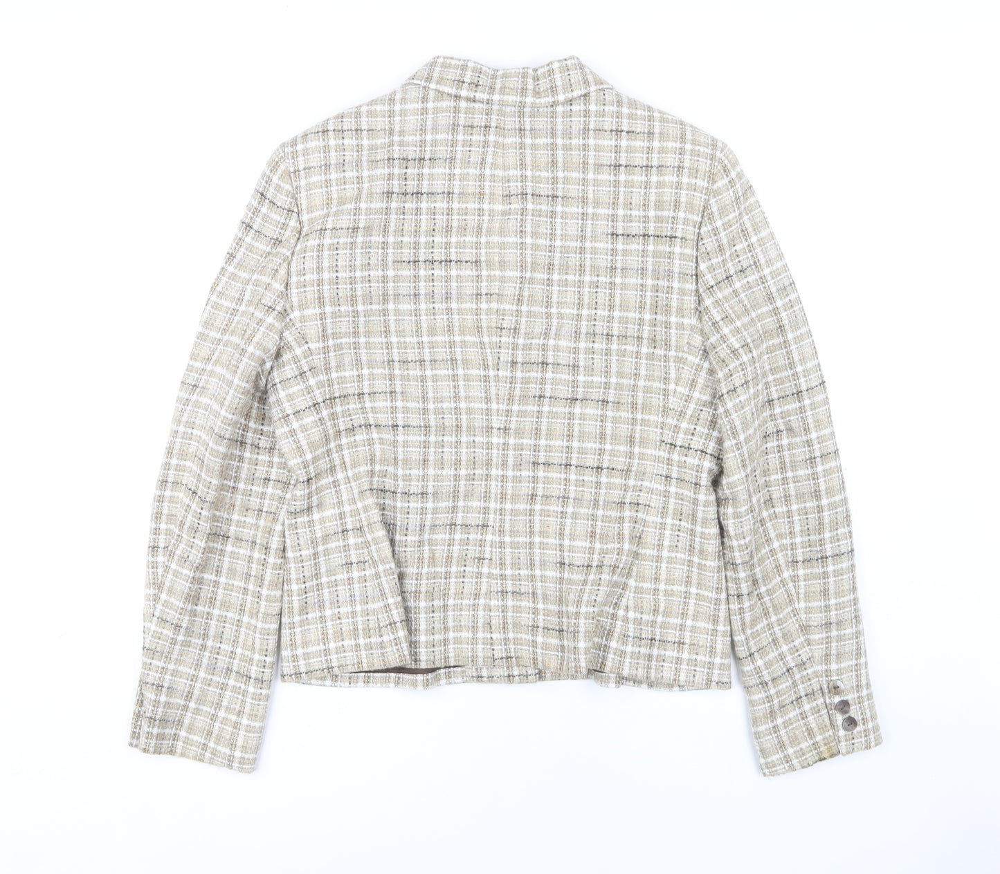 Jones Wear Women's Beige Check Tweed Jacket Size 10