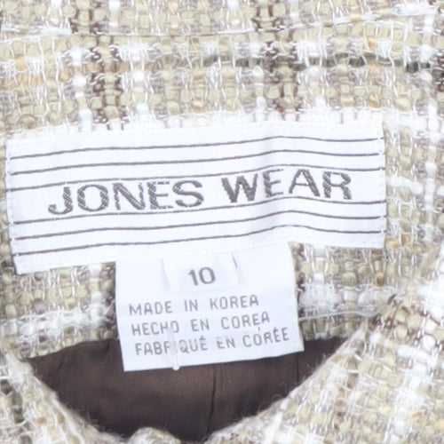 Jones Wear Women's Beige Check Tweed Jacket Size 10