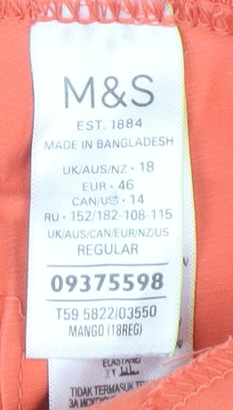 Marks and Spencer Women’s Orange Cropped Trousers Size 18
