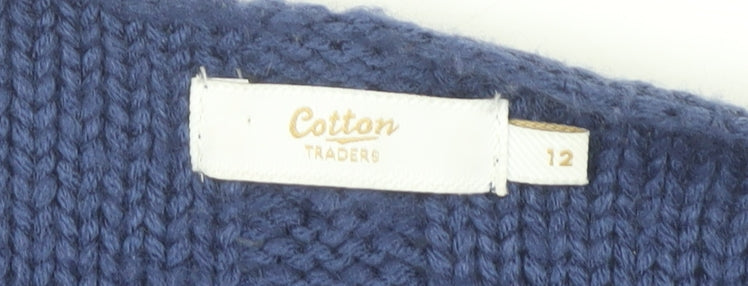 Cotton Traders Women's Blue Cardigan UK 12