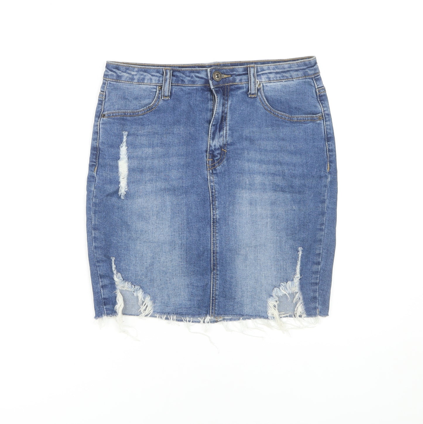 Wax Jean Women's Blue Denim Pencil Skirt - S