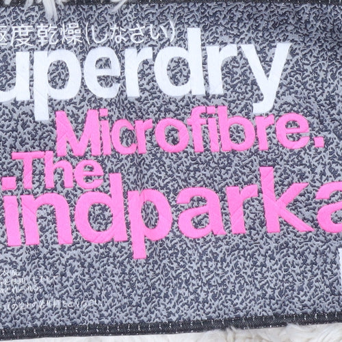 Superdry Women's Black Parka, Size L, Hooded & Fur Trim