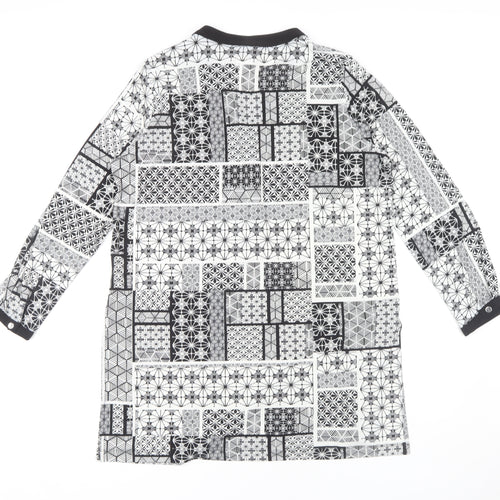 Wallis Women's L Blouse, Black/White, Geometric, New