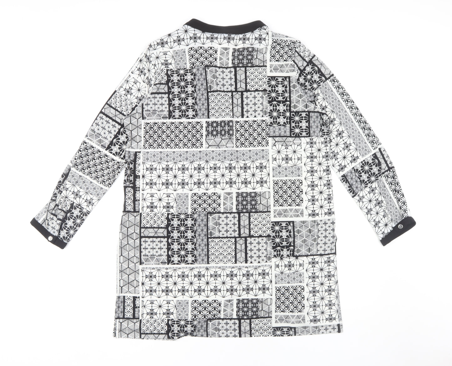Wallis Women's L Blouse, Black/White, Geometric, New