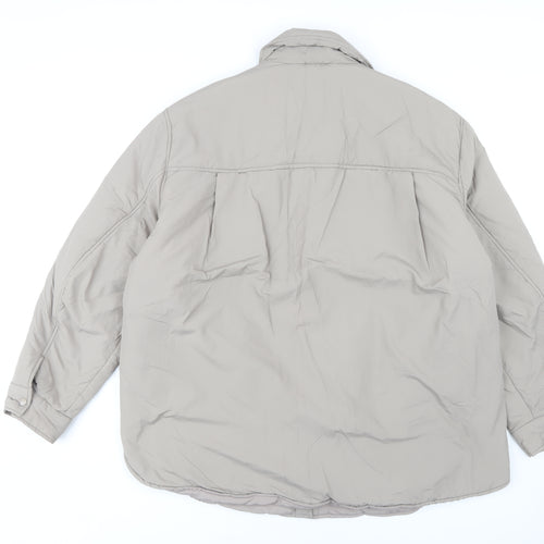 H&M Men's Beige Mid-Length Jacket L With Pockets