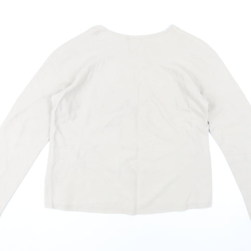 Uniqlo Women's Beige Pullover Jumper, L, Cotton Crew