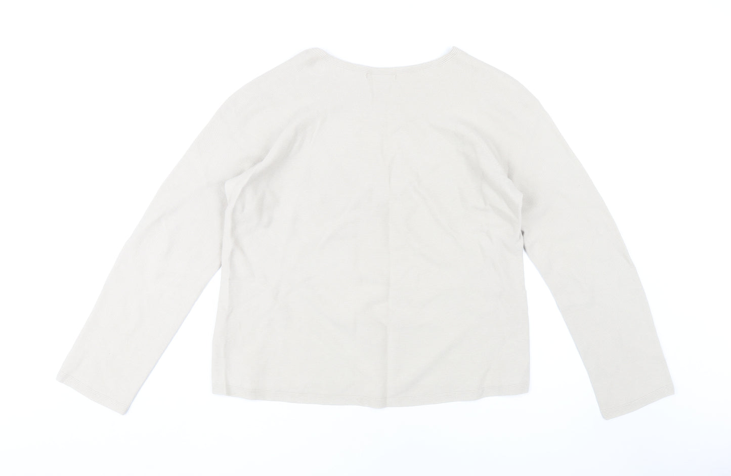 Uniqlo Women's Beige Pullover Jumper, L, Cotton Crew