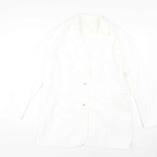 H&M Women's White Blazer, Size S, Elegant Office Casual