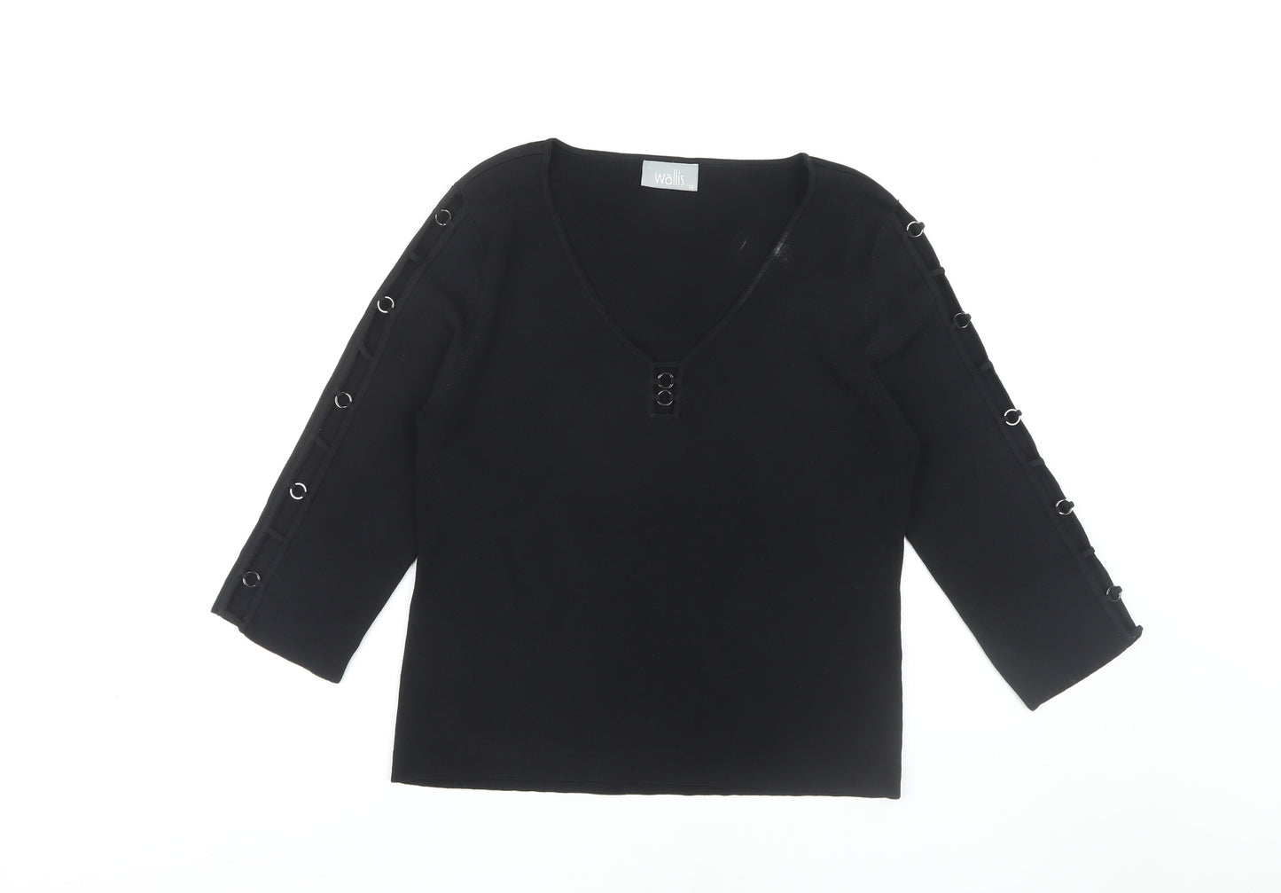 Wallis Women's Black V-Neck Top Size 16