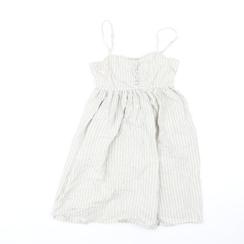 Topshop Women Grey Striped Sundress Size 8 Summer Style