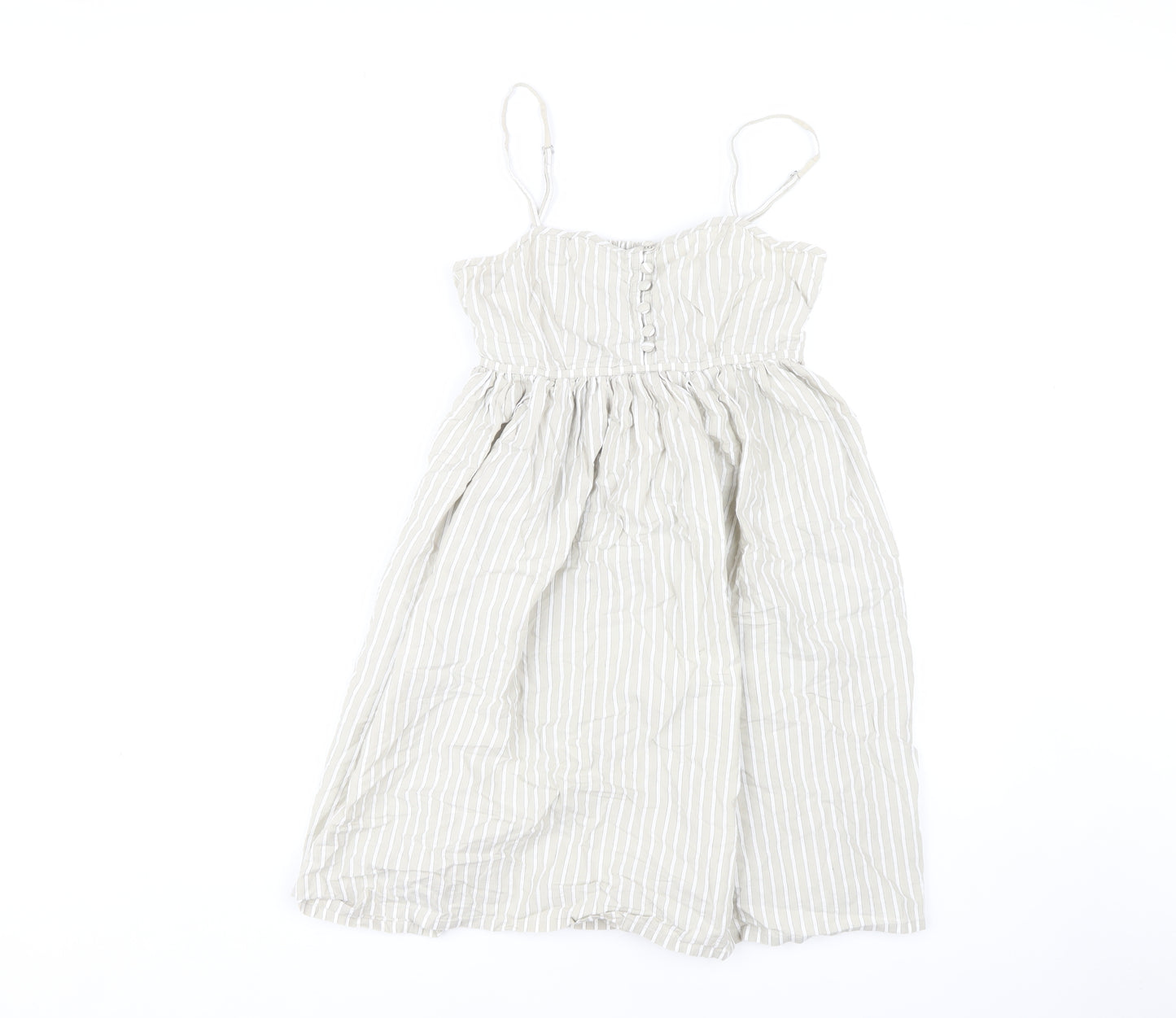 Topshop Women Grey Striped Sundress Size 8 Summer Style