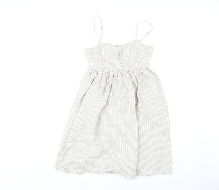 Topshop Women Grey Striped Sundress Size 8 Summer Style