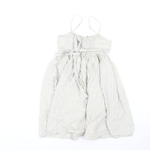 Topshop Women Grey Striped Sundress Size 8 Summer Style