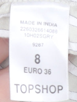 Topshop Women Grey Striped Sundress Size 8 Summer Style