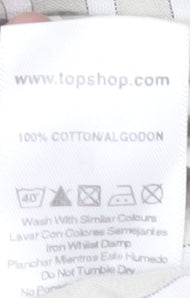 Topshop Women Grey Striped Sundress Size 8 Summer Style