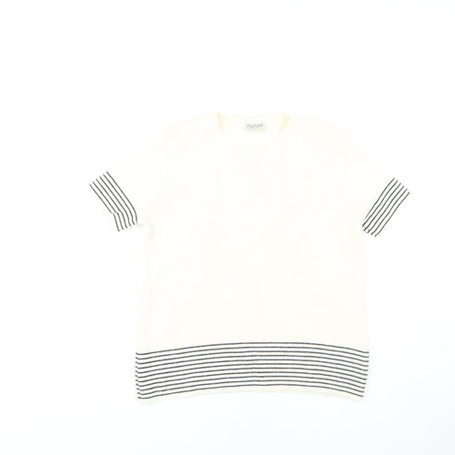 Eastex Women's White Striped Short Sleeve Jumper Size 10