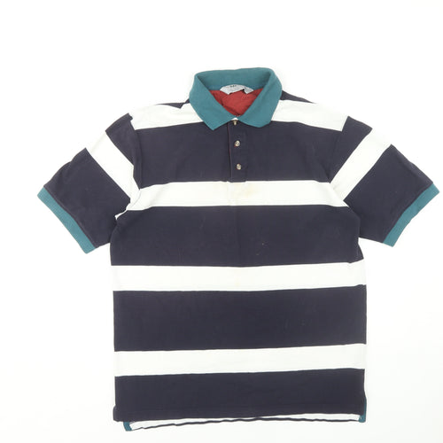 MC Casuals Men's Striped Polo, Medium Multicoloured