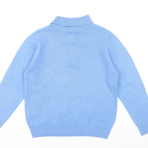 Damart Women's Blue Collared Jumper M Long Sleeve