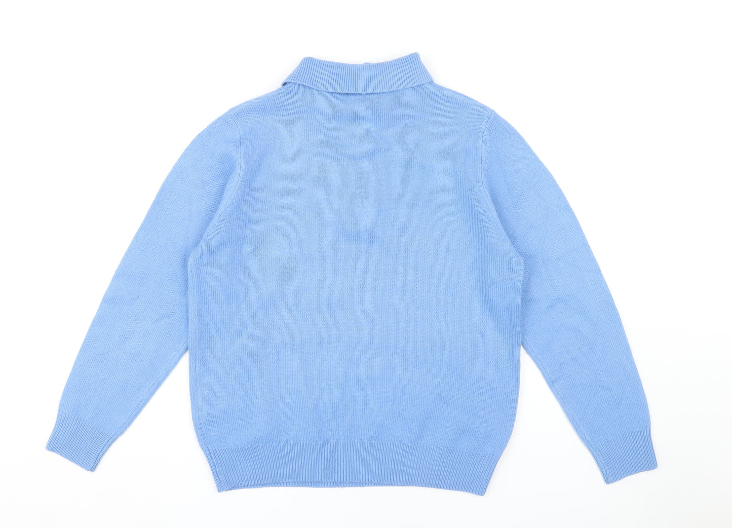 Damart Women's Blue Collared Jumper M Long Sleeve