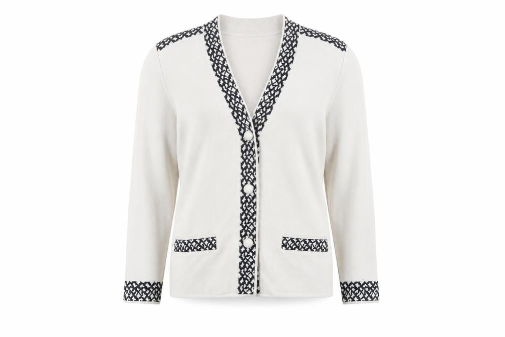 Front view of Your Sixth Sense Women's White Cardigan -, size S