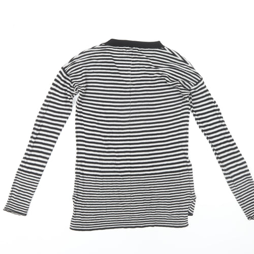 Next Women's Black V-Neck Striped Pullover Jumper Size 8