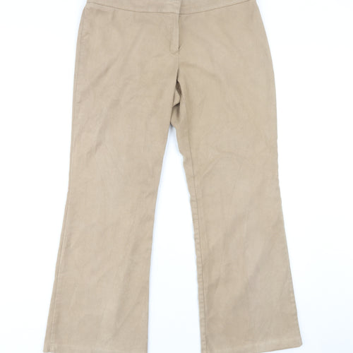 Marks and Spencer Women's Beige Flared Trousers Size 14