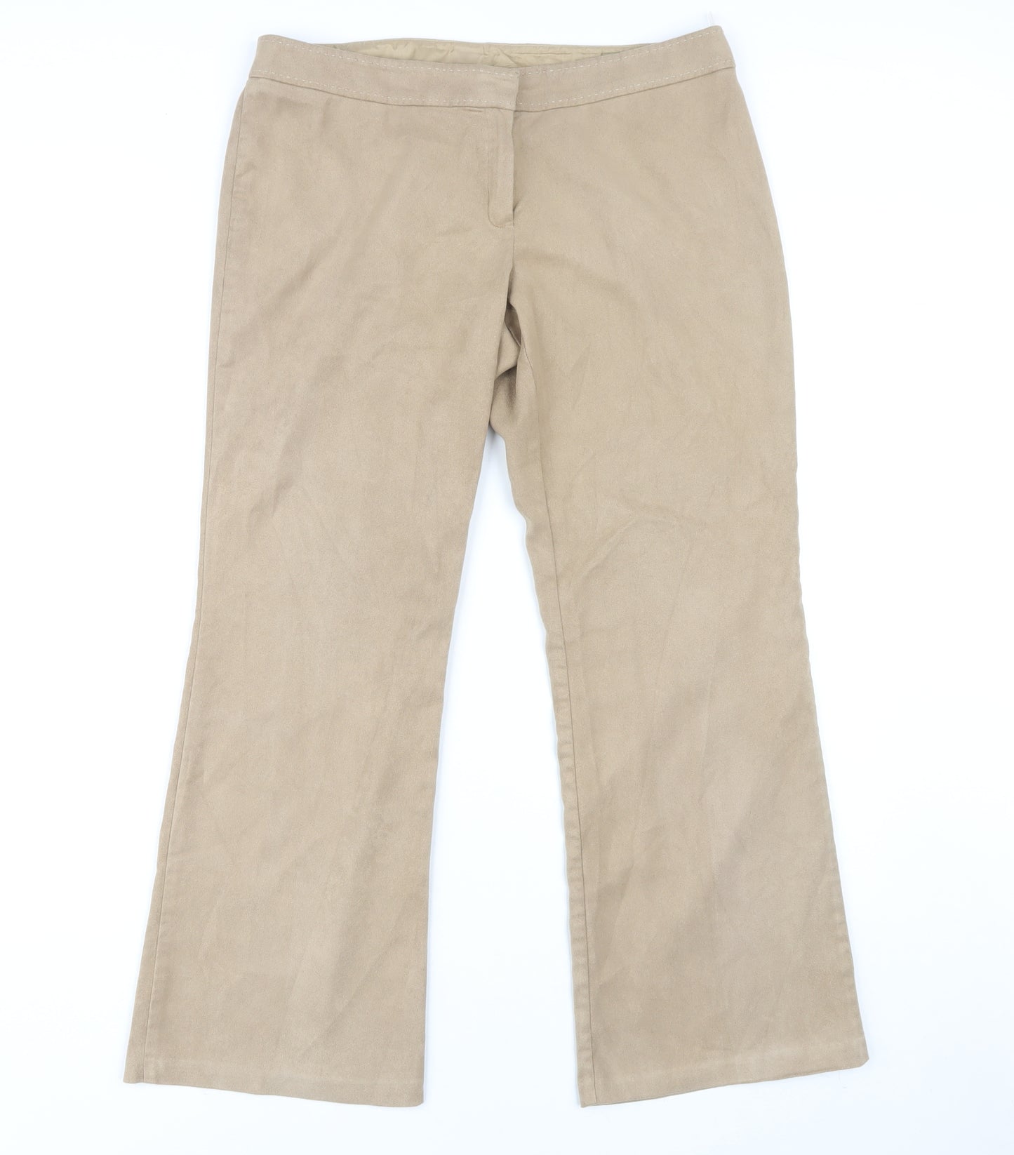 Marks and Spencer Women's Beige Flared Trousers Size 14