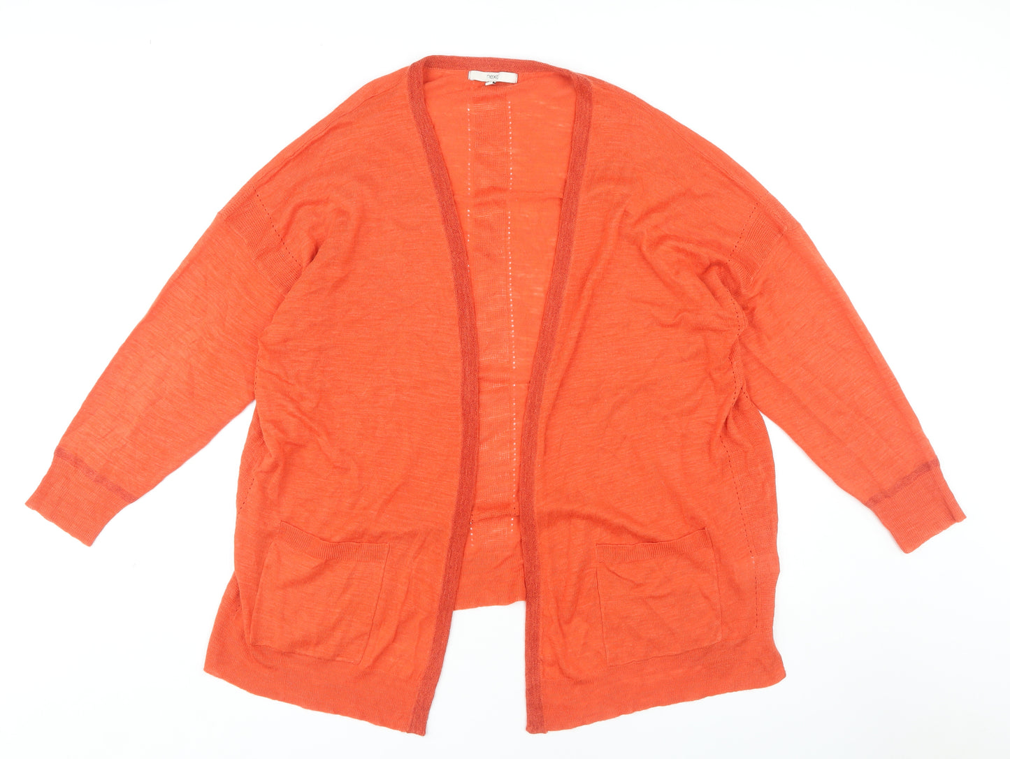 Next Women's Orange Open Front Cardigan Size 20