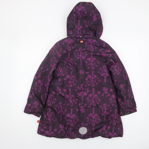 LEGO Wear Girls Purple Floral Coat - 8 Years